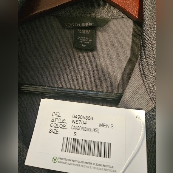 NWT North End Men's Amplify Mélange Fleece Jacket. Small. Grey. - Picture 5 of 7